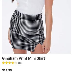 Black and white checker skirt size small